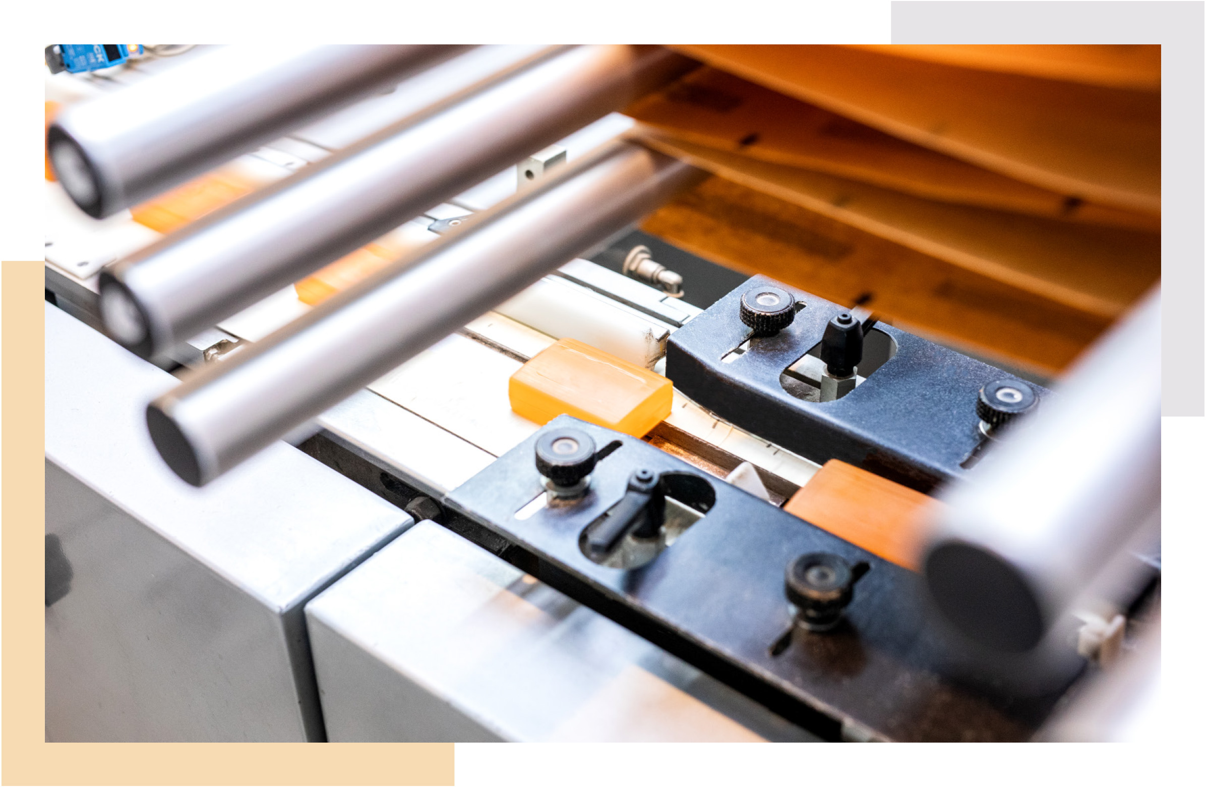 Bar-soap-passing-through-wrapper Bar soap passing through wrapper to be packaged