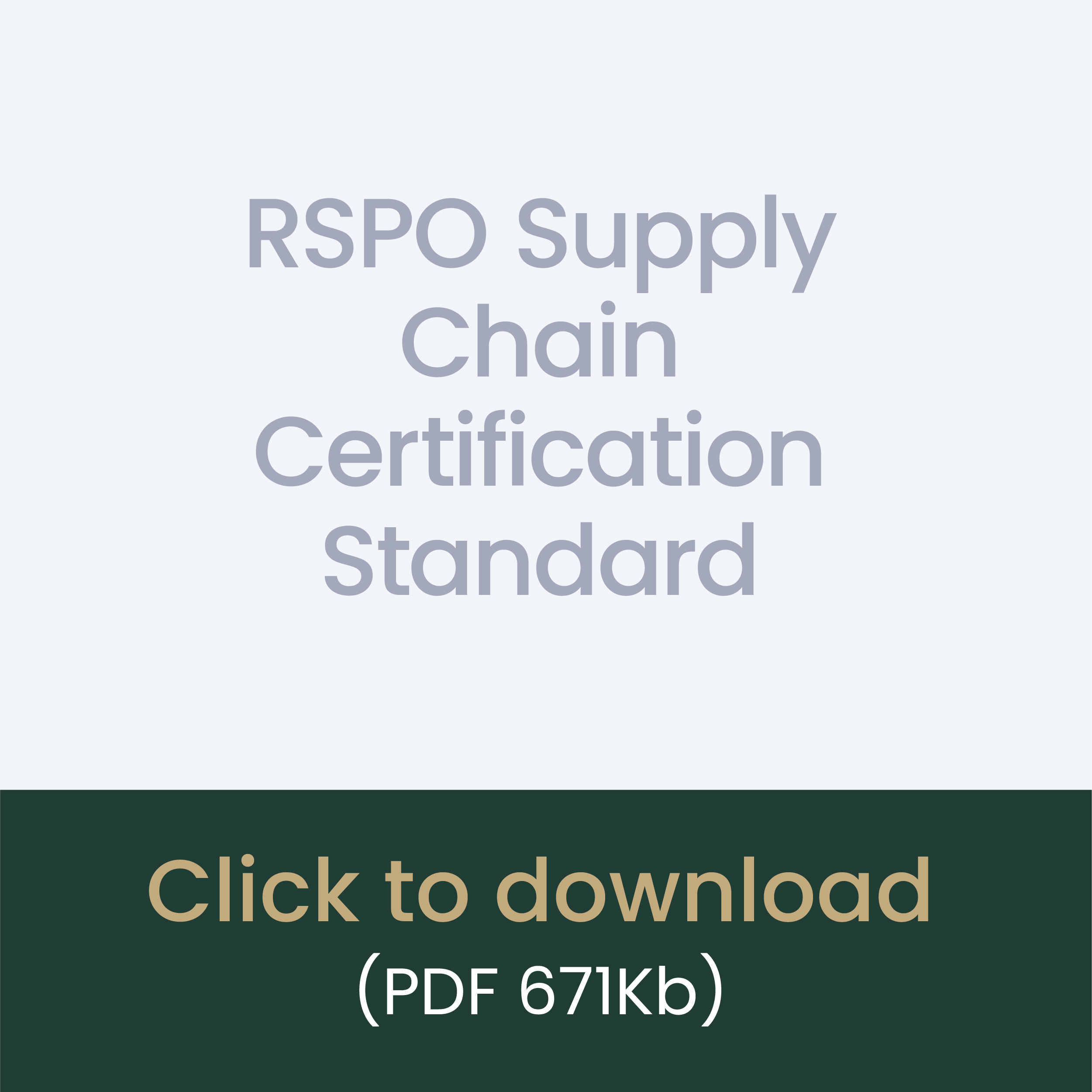 RSPO Supply Chain Certification Standard download link
